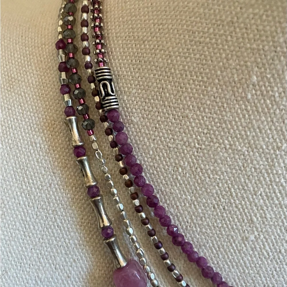 Sundance Razzberry Multi-Strand Necklace - Picture 4 of 5